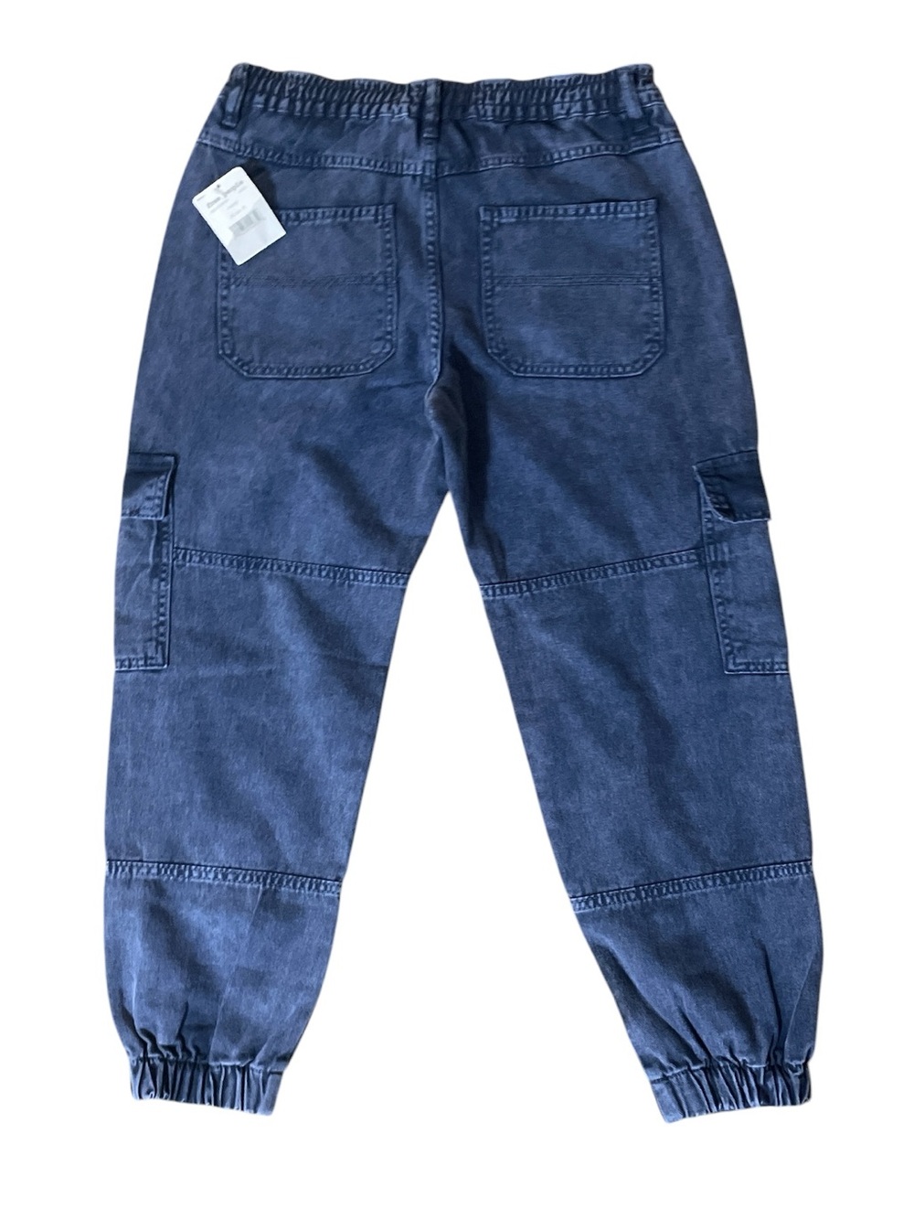 Free People We The Free Platoon Cargo Jogger Pants Blue Denim NWT - Picture 2 of 2